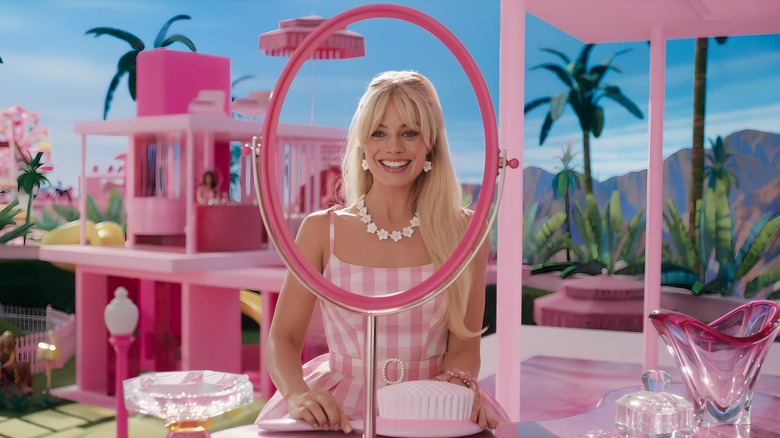 Barbie in Barbie house