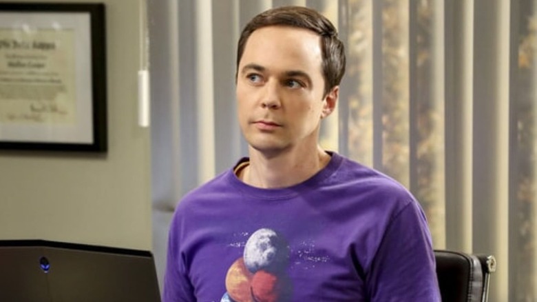 Sheldon sitting in his office on The Big Bang Theory