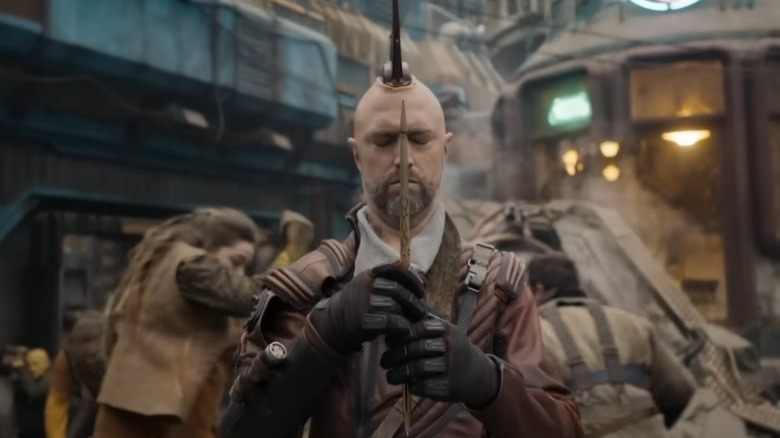 Kraglin practicing with arrow