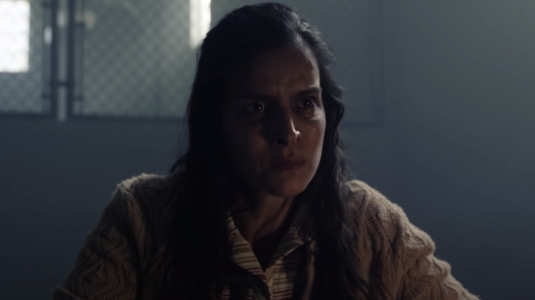 Patricia Velásquez glaring in La Llorona