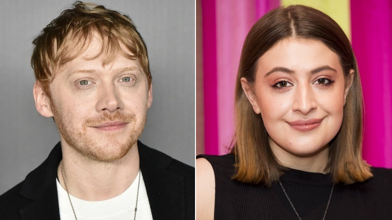 Rupert Grint, Georgia Groome smiling