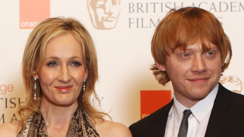 J.K. Rowling with Rupert Grint