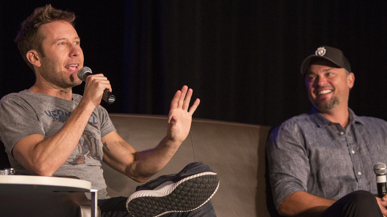 Michael Rosenbaum and Tom Welling at a convention