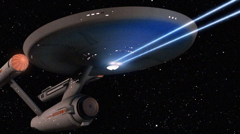 The Enterprise fires phasers