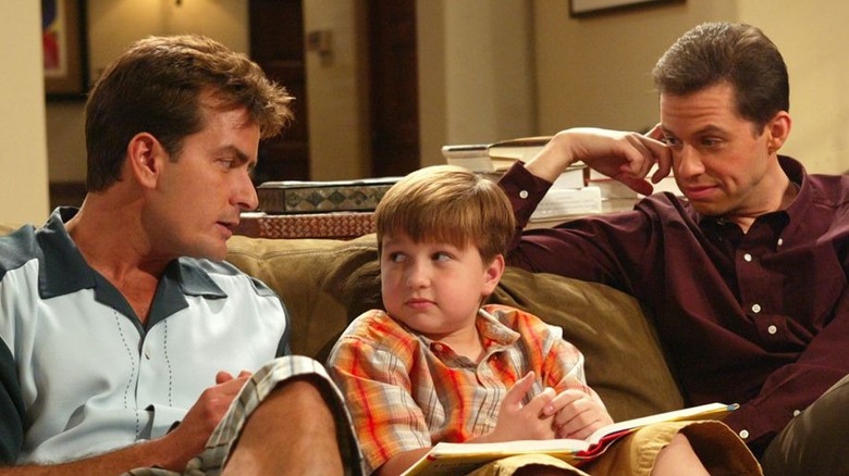 Charlie Sheen, Angus T. Jones and Jon Cryer in "Two and a Half Men"