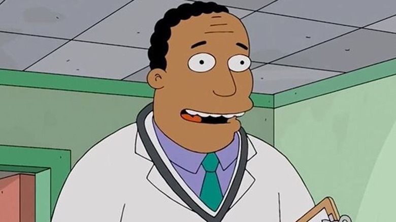 Doctor Hibbert wearing a white coat