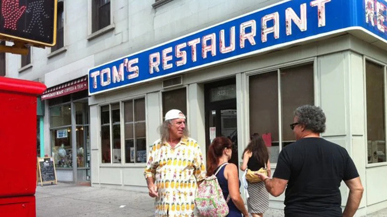 Kenny Kramer outside Tom's Restaurant