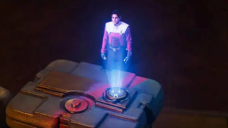 Ezra appears as a hologram