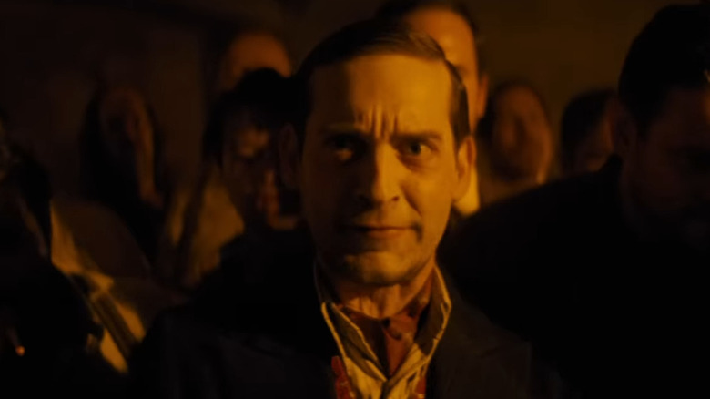 Tobey Maguire looking disturbed