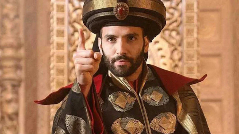 Jafar points angrily