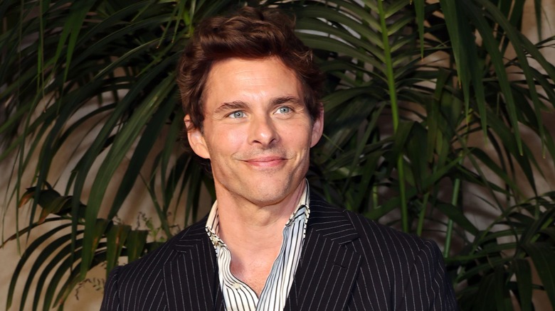 James Marsden wearing striped blazer