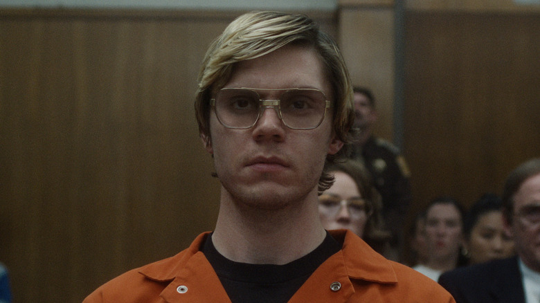 Evan Peters, Jeffrey Dahmer, courtroom