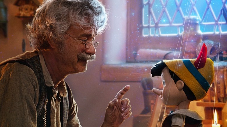 Geppetto talking to Pinocchio