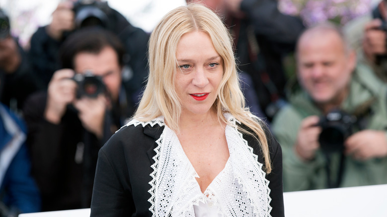 Chloe Sevigny wearing white blouse