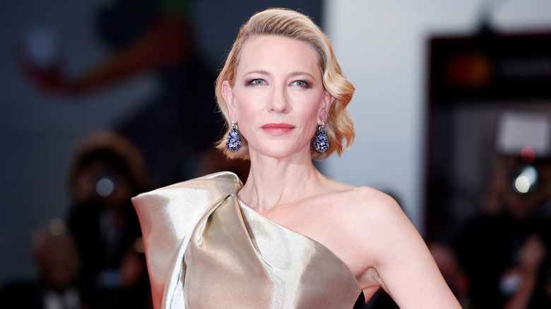 Cate Blanchett wearing earrings