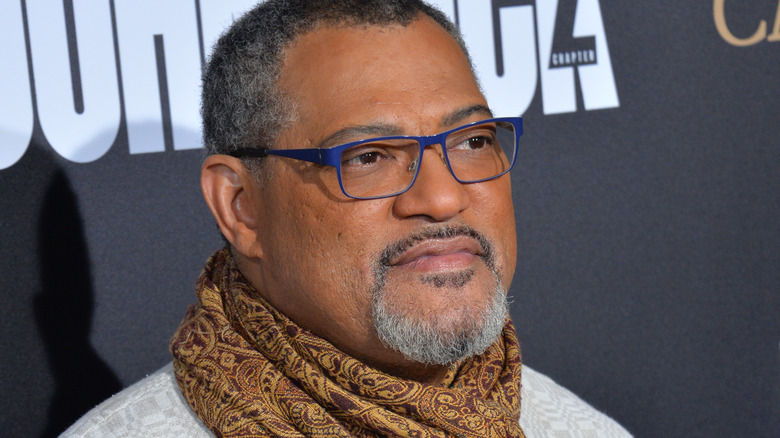 Laurence Fishburne wearing a scarf