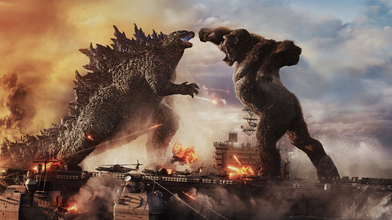 Godzilla and Kong attack