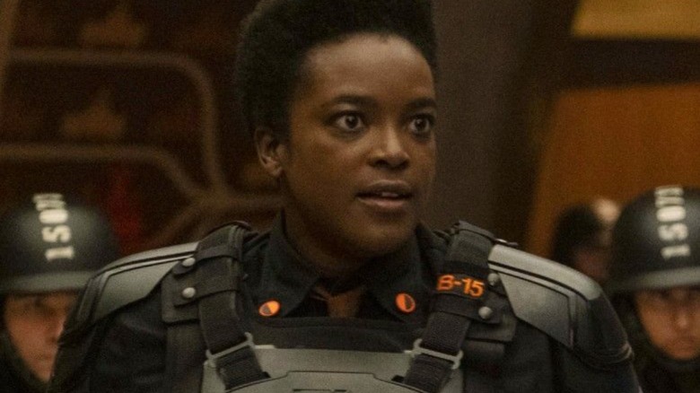 Wunmi Mosaku hunts as Hunter B-15 in Loki