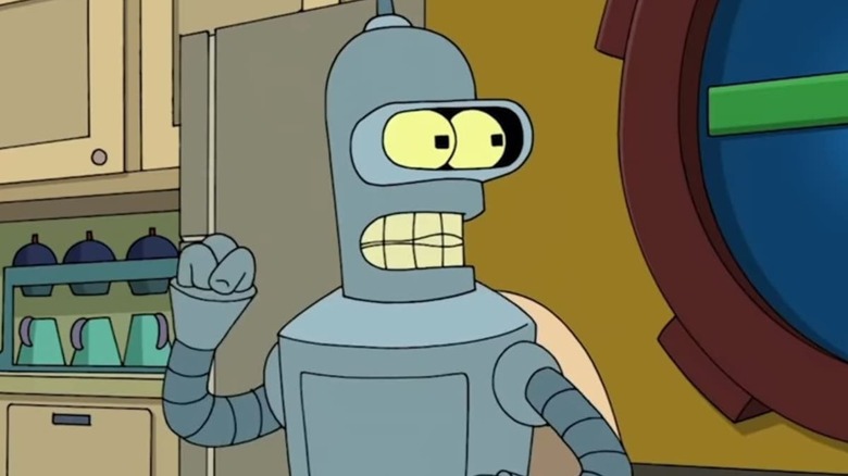 Bender holds up a fist