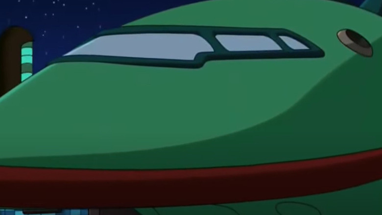 Planet Express ship outside window