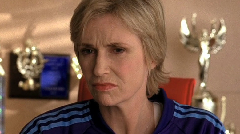 Sue Sylvester staring angrily