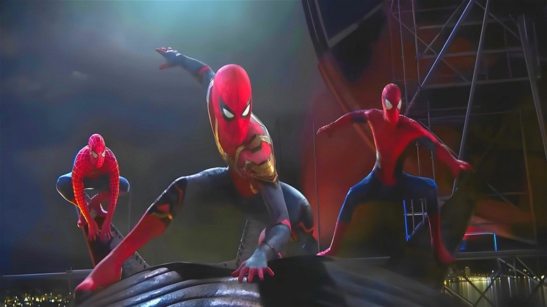 Three Spider-Men posing