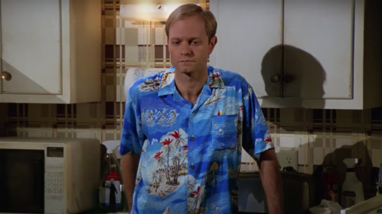 Niles wearing Hawaiian shirt