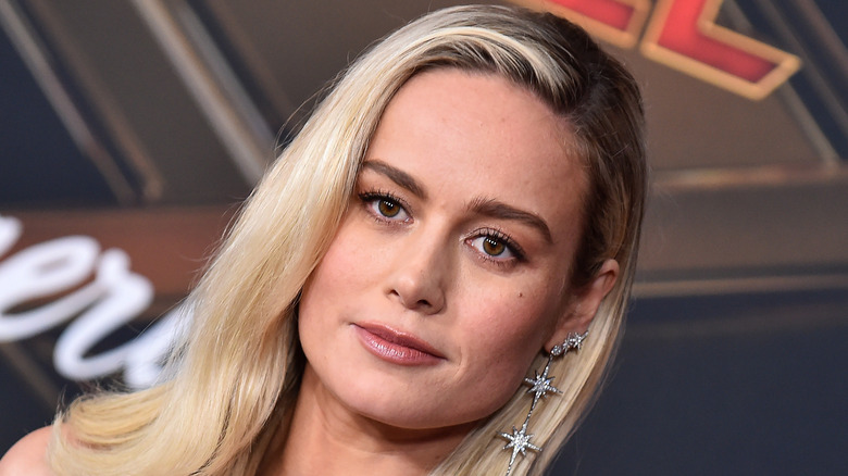 a photo of Brie Larson with a Dutch camera angle