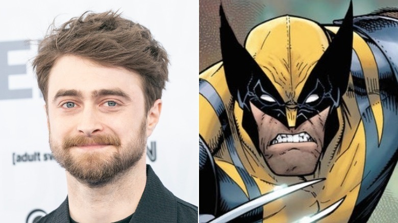 Split image of Daniel Radcliffe and Wolverine