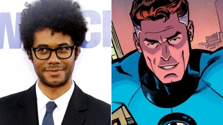 Split image of Richard Ayoade and Mister Fantastic