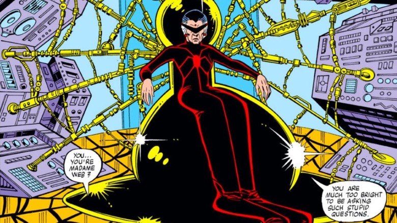 Madame Web sitting down