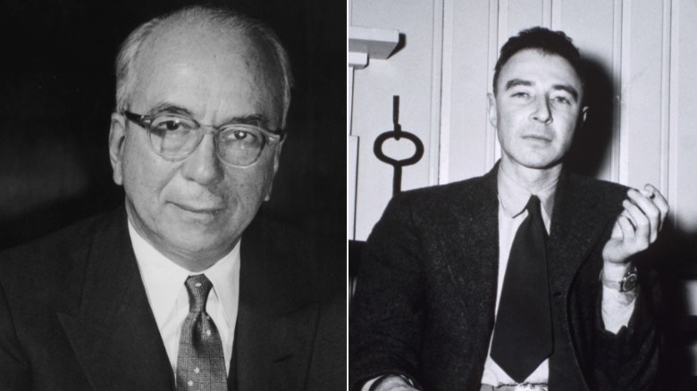 Lewis Strauss beside Oppenheimer smoking