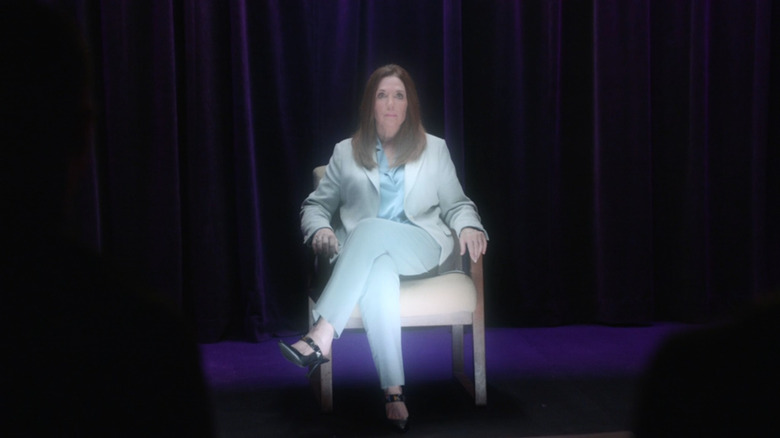 Sandra Holdren hologram in chair