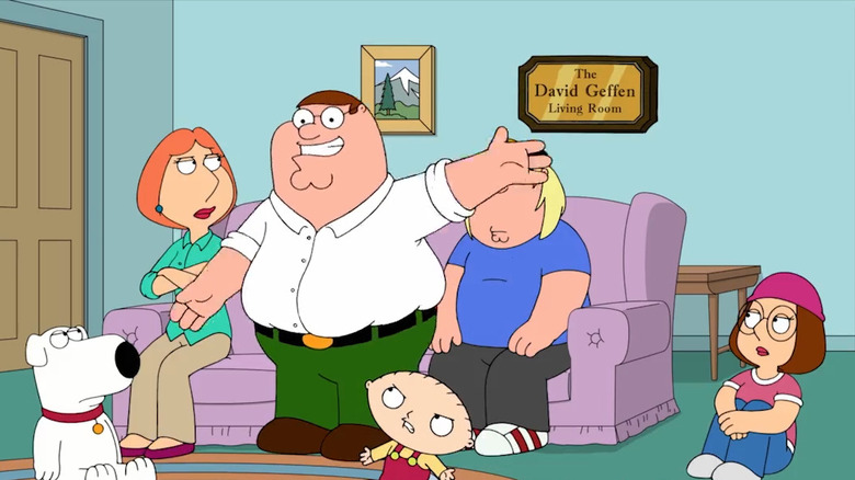 Peter Griffin in the David Geffen Living Room