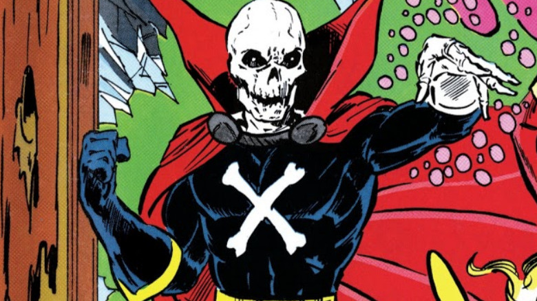 Mister Bones posing on cover of Infinity, Inc. #16