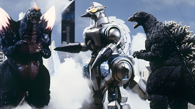 Godilla and MOGUERA fighting SpaceGodzilla