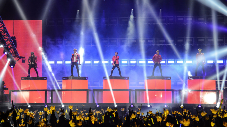 BigBang performing in concert at the first date of their Last Dance tour, November 18, 2017