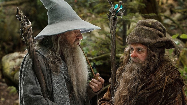 Gandalf and Radagast smoking in "The Hobbit"