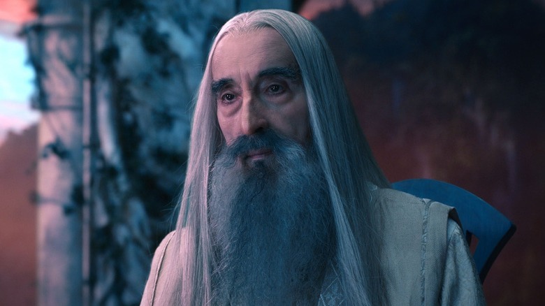 Saruman sits in his castle in "The Hobbit"