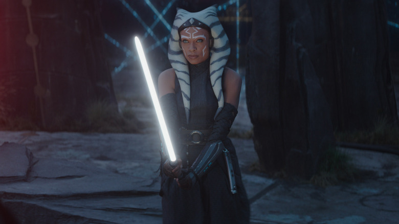 Ahsoka Tano wields a white lightsaber