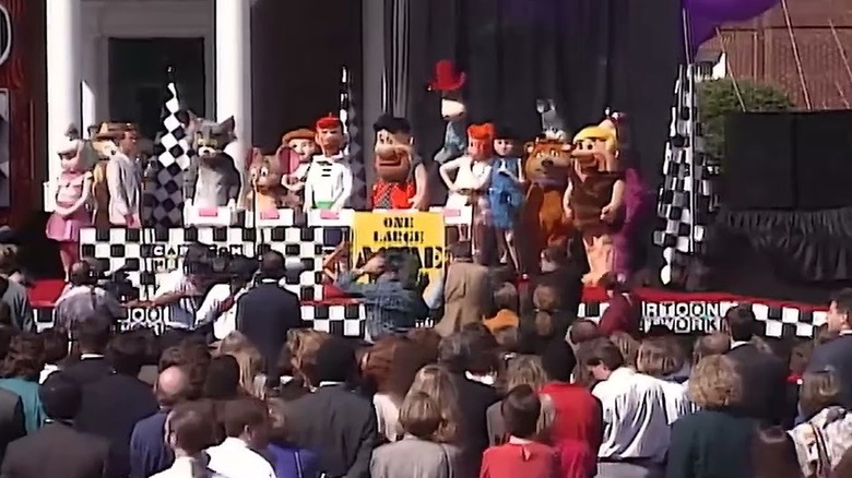 The Cartoon Network launch event in 1992 featuring people dressed as Hanna-Barbera characters