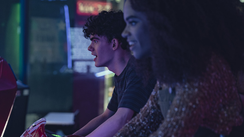 Charlie Spring playing games at arcade