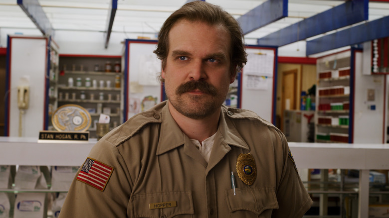 Jim Hopper standing in pharmacy 