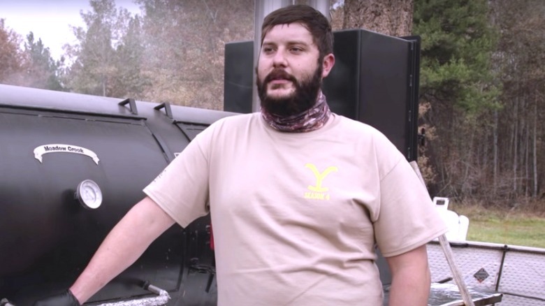 Gator cooking on the Yellowstone set