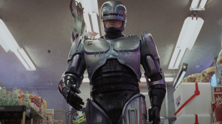 Robocop walking in store