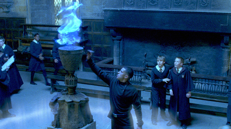 Student putting name in Goblet of Fire