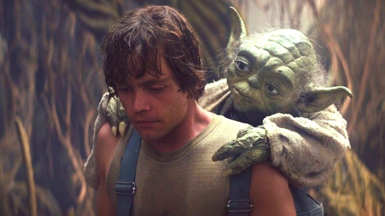 Yoda on Luke's back