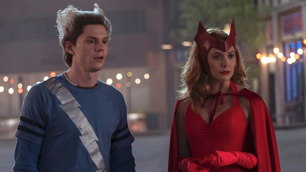 Quicksilver and Wanda in Halloween costumes