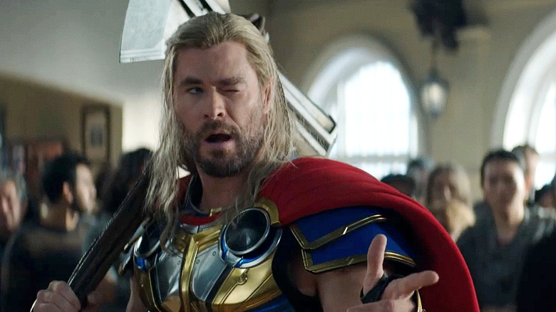 Thor winks and points