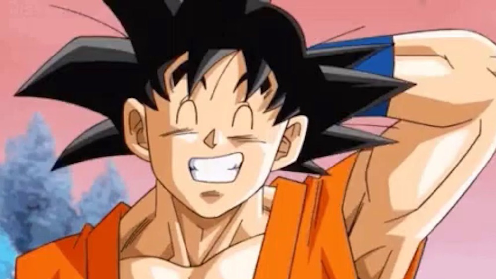 Goku Shrugging and Smiling